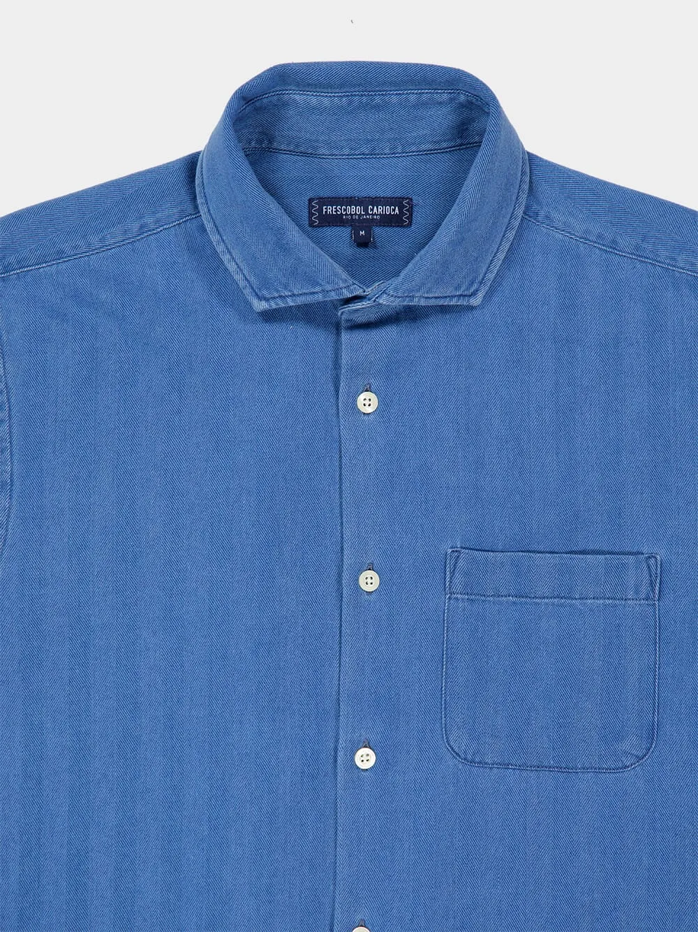 Light Denim Emilio Herringbone Shirt