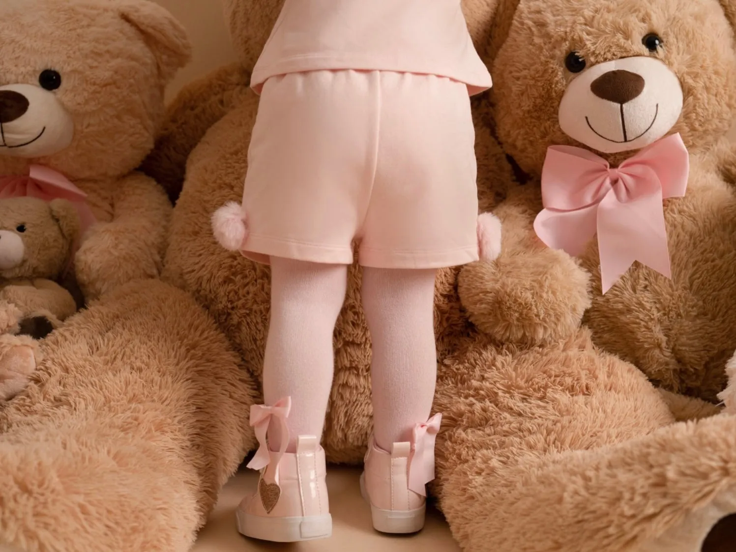 Little A GIGI Baby Pink Faux Fur Detail Short Set LA24313