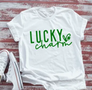 Lucky Charm, St Patrick's Day, Unisex White Short Sleeve T-shirt