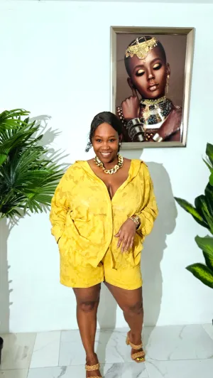 Luxe Marigold Shorts Set || Mustard