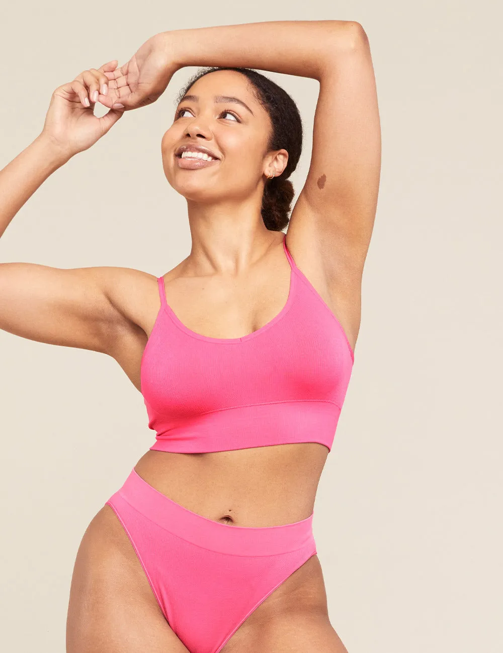 LYOLYTE Ribbed Low Back Bra - McGrath Pink
