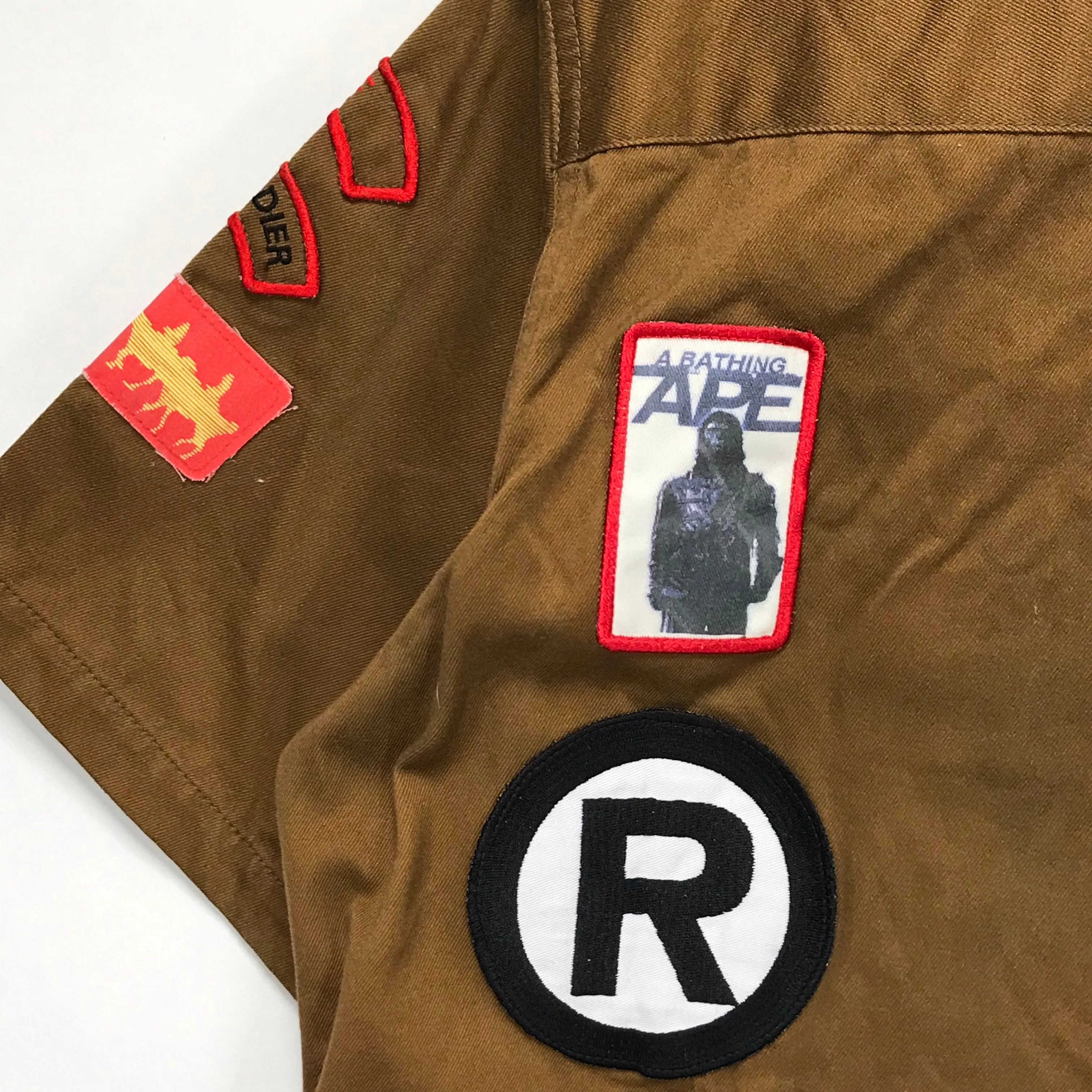 [M] A Bathing Ape Bape Vintage Scout S/S Shirt Brown