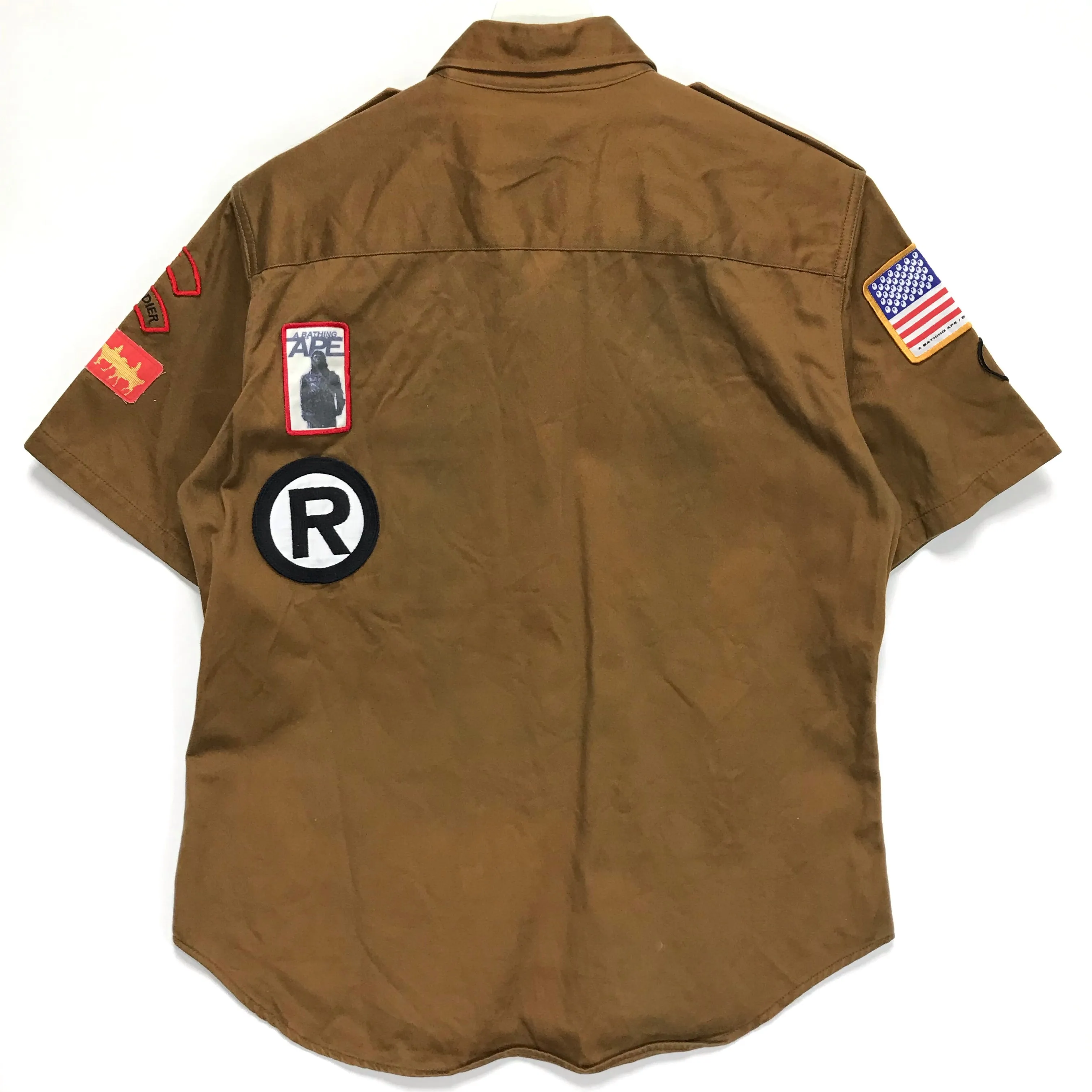 [M] A Bathing Ape Bape Vintage Scout S/S Shirt Brown