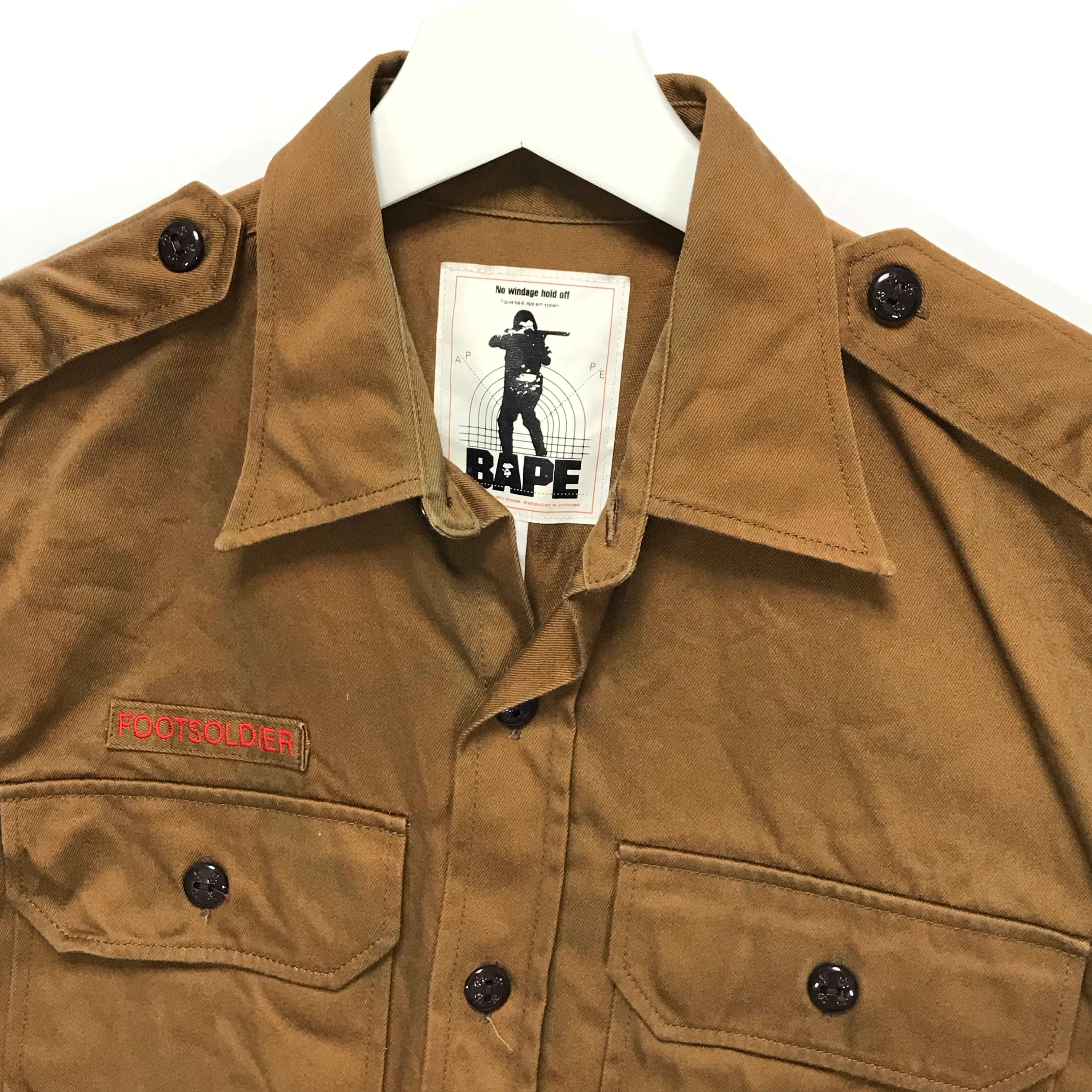 [M] A Bathing Ape Bape Vintage Scout S/S Shirt Brown
