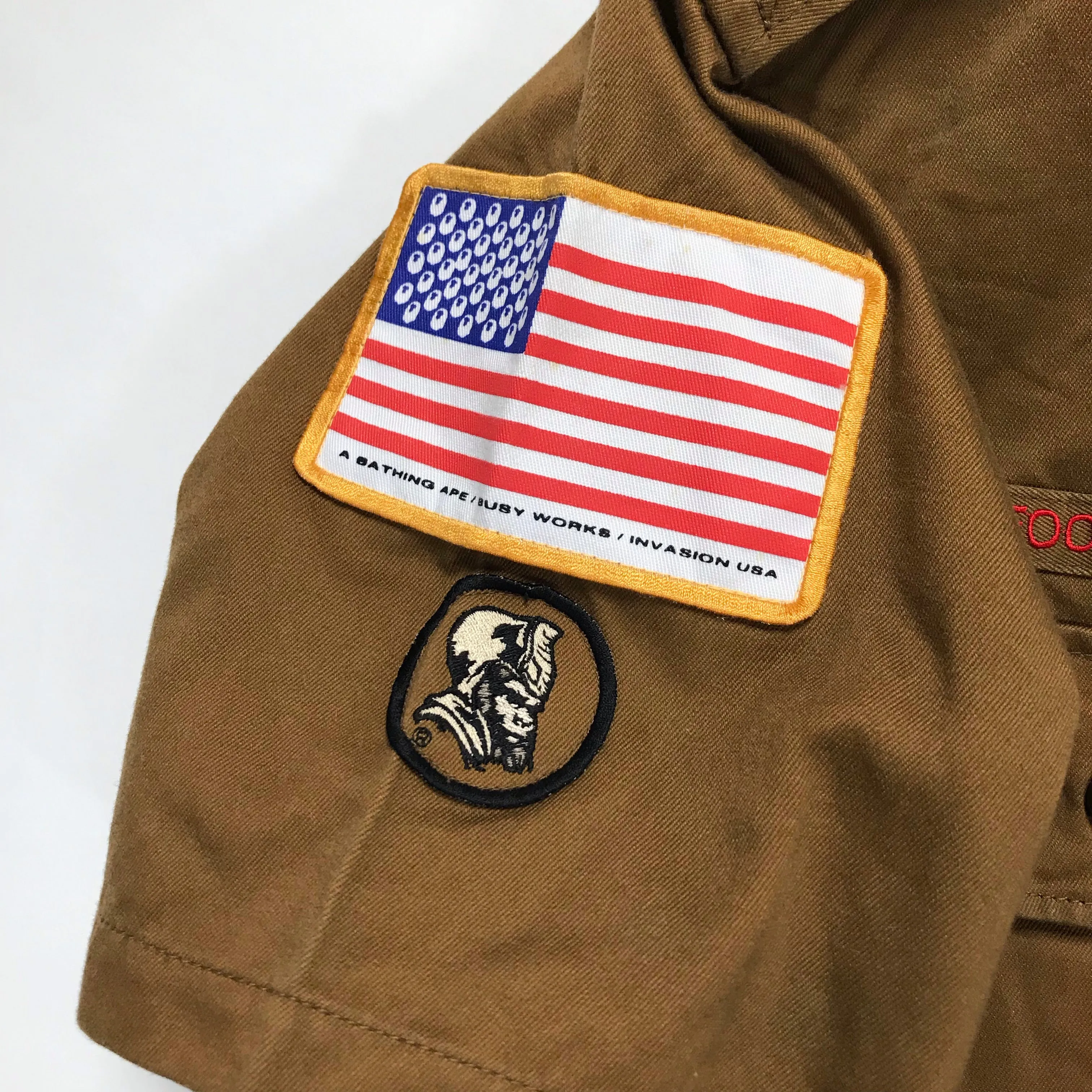 [M] A Bathing Ape Bape Vintage Scout S/S Shirt Brown