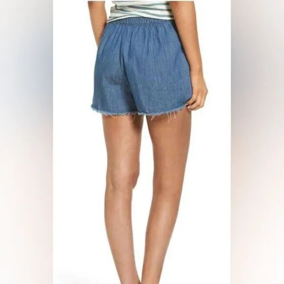 Madewell Chambray Pull-On Shorts Size L