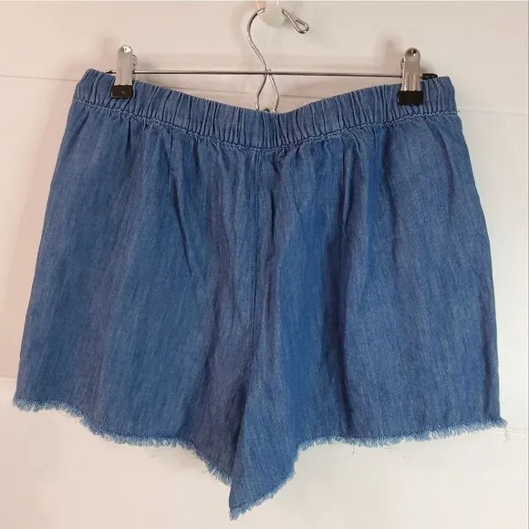 Madewell Chambray Pull-On Shorts Size L