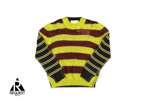 Maglia Girocollo Striped Mohair Sweater "Green Lime"