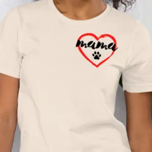 Mama with Paw in Heart T-Shirts - Light