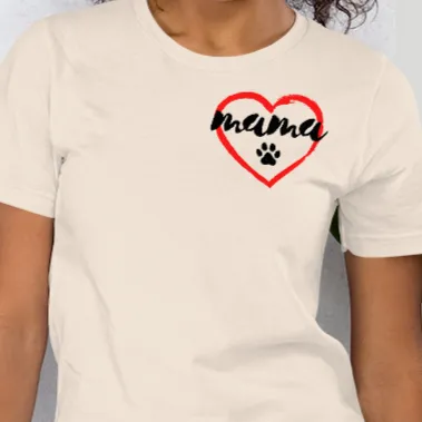 Mama with Paw in Heart T-Shirts - Light