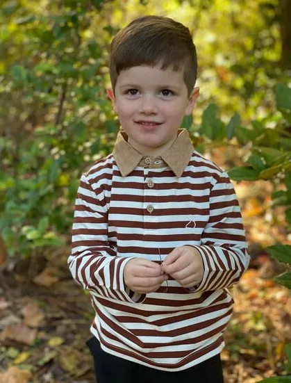 Me & Henry Waverly Polo Brown Stripe