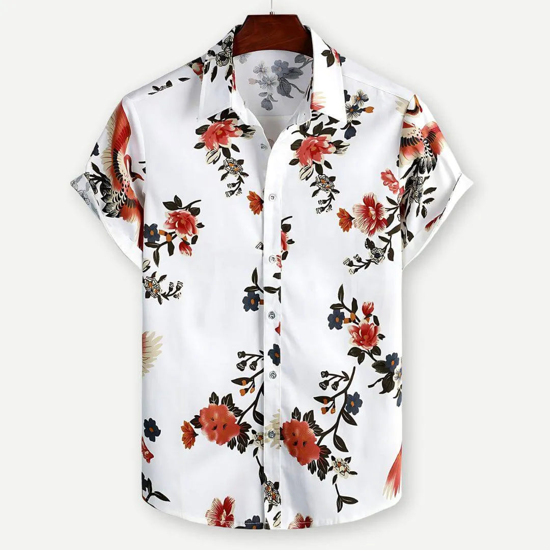 Men's Floral Short Sleeve Polo Shirt for Casual Style – Daniel