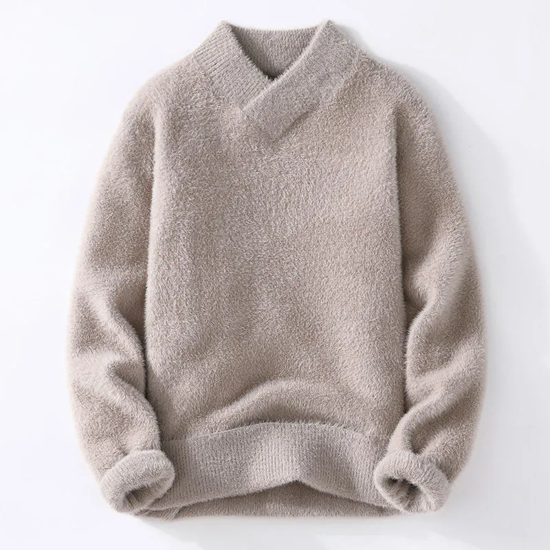Men’s Knit Sweater – Soft V-Neck – Classic Winter Fit