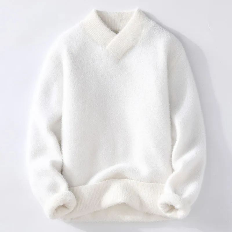 Men’s Knit Sweater – Soft V-Neck – Classic Winter Fit