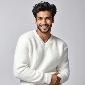 Men’s Knit Sweater – Soft V-Neck – Classic Winter Fit