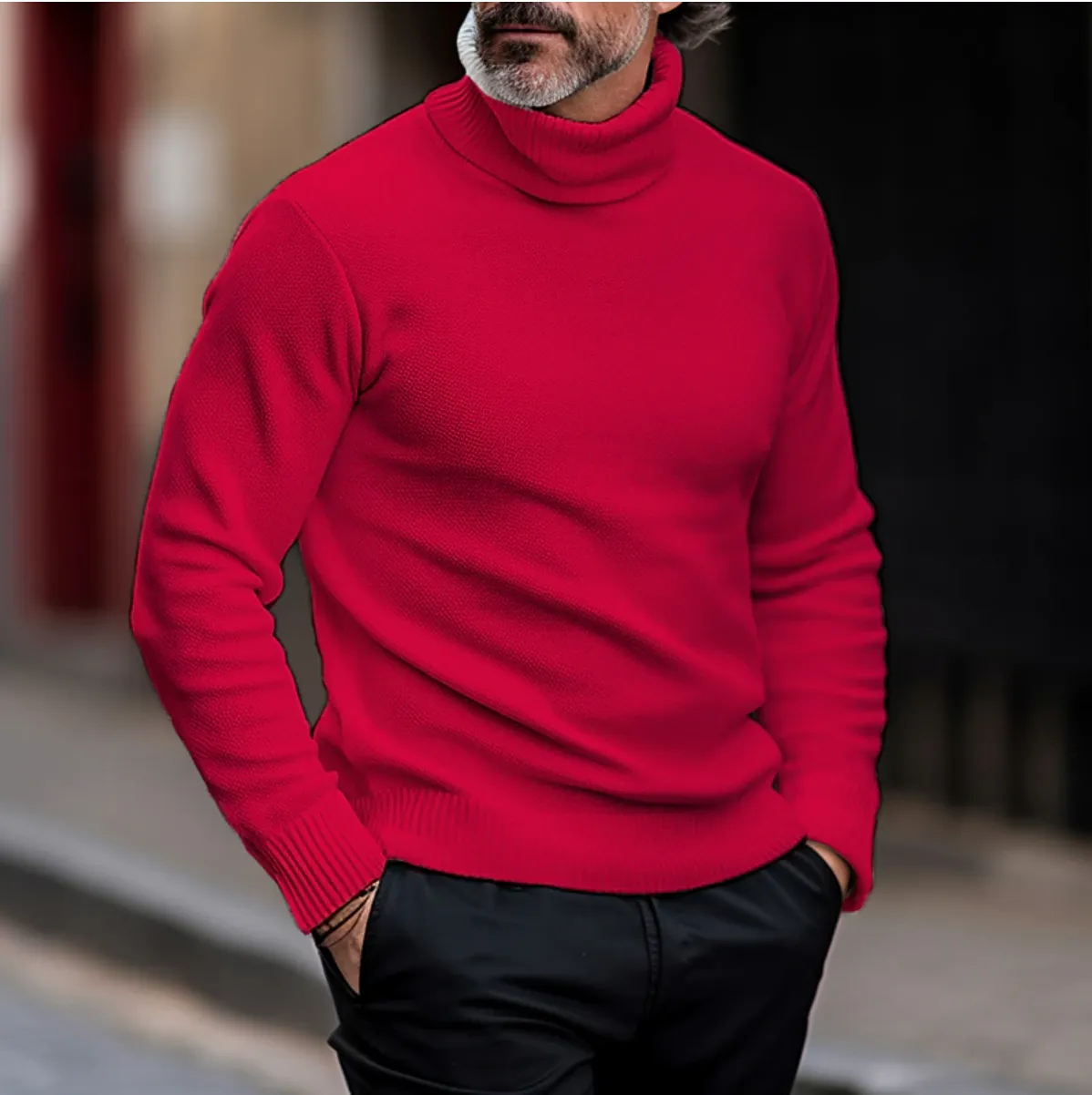 Men’s Knitted Roll-Neck Sweater for Winter – Daniel
