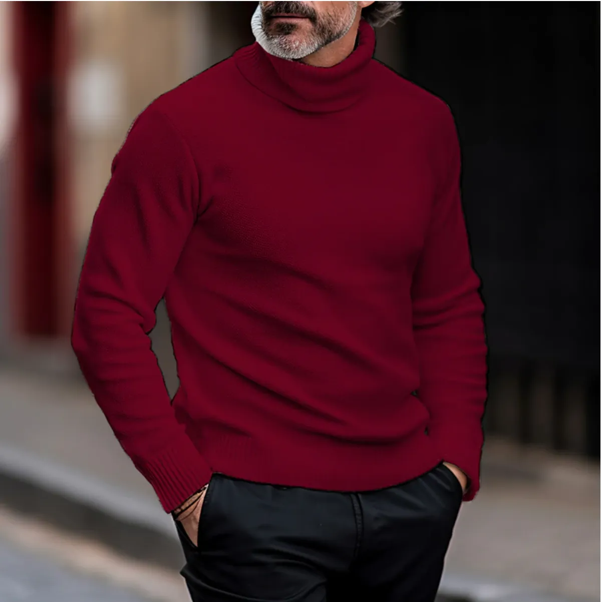 Men’s Knitted Roll-Neck Sweater for Winter – Daniel