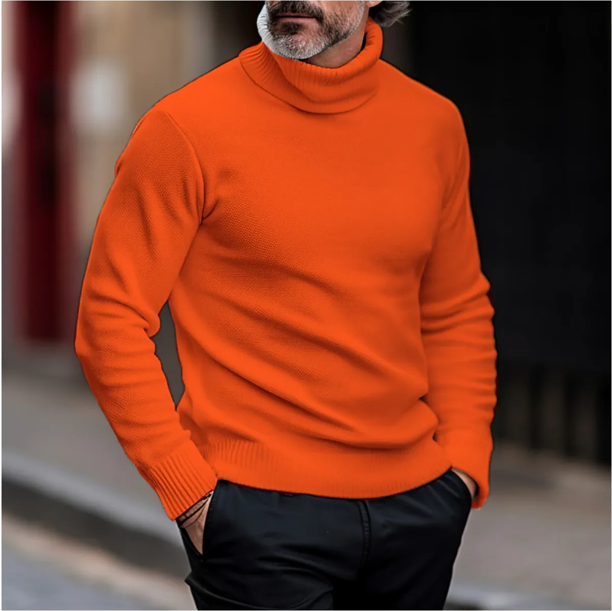 Men’s Knitted Roll-Neck Sweater for Winter – Daniel