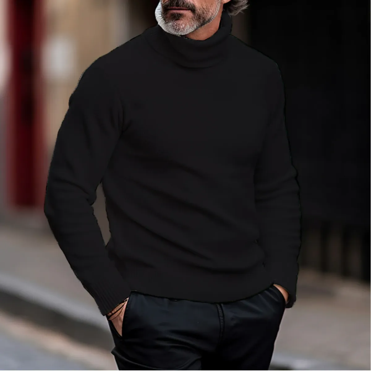 Men’s Knitted Roll-Neck Sweater for Winter – Daniel