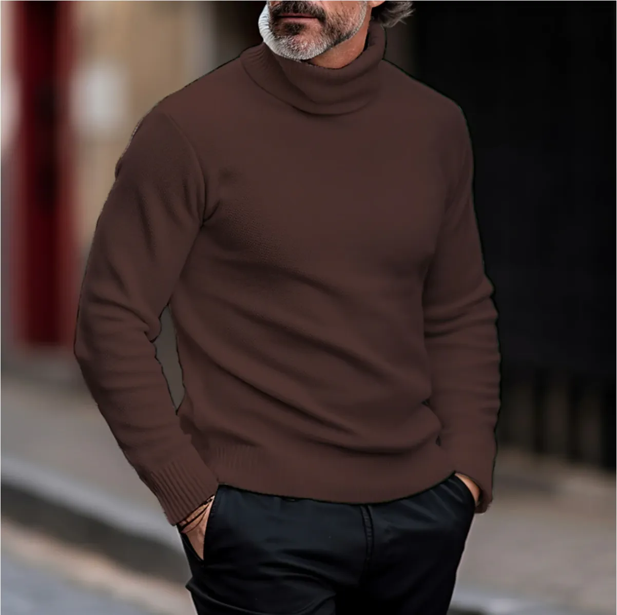 Men’s Knitted Roll-Neck Sweater for Winter – Daniel