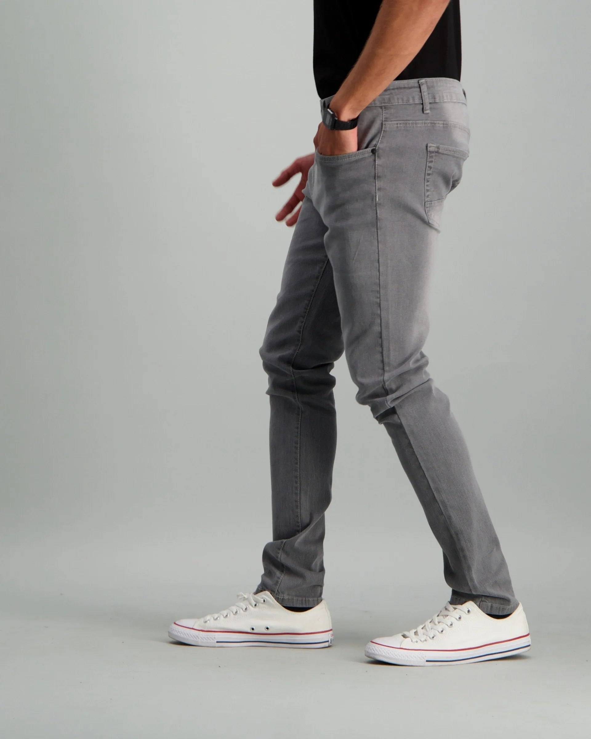 Men's Light Grey Skinny Denim Jean
