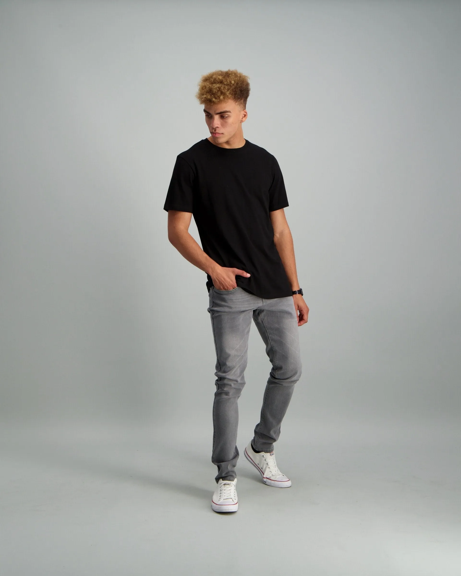 Men's Light Grey Skinny Denim Jean