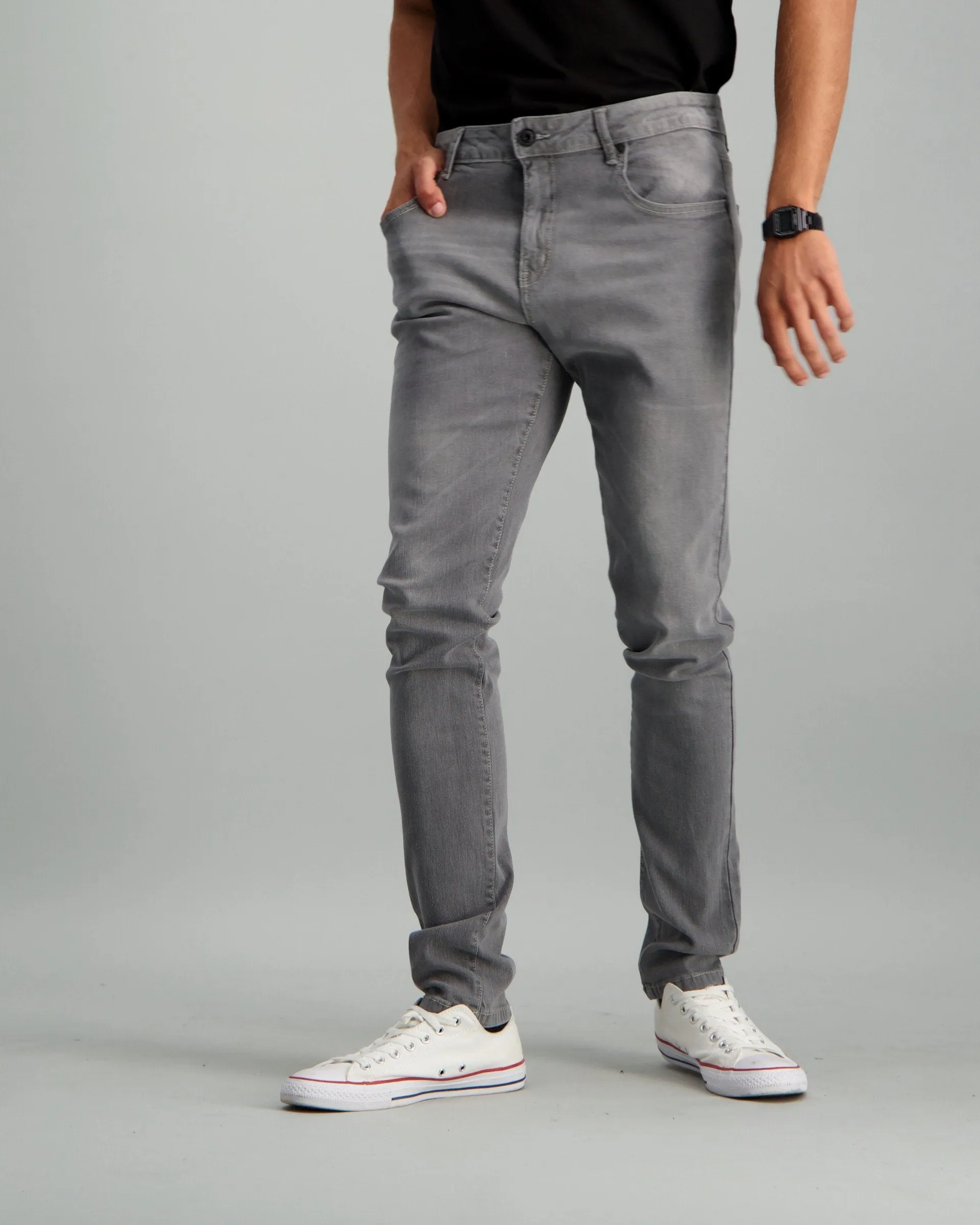 Men's Light Grey Skinny Denim Jean