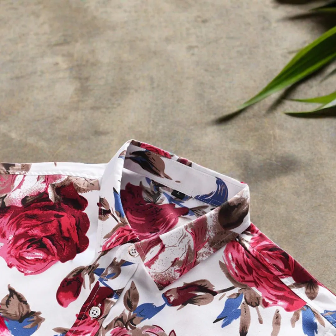 Men's Long Sleeve Buttoned Floral Shirt