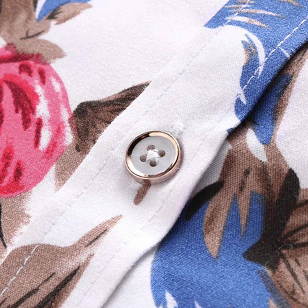 Men's Long Sleeve Buttoned Floral Shirt