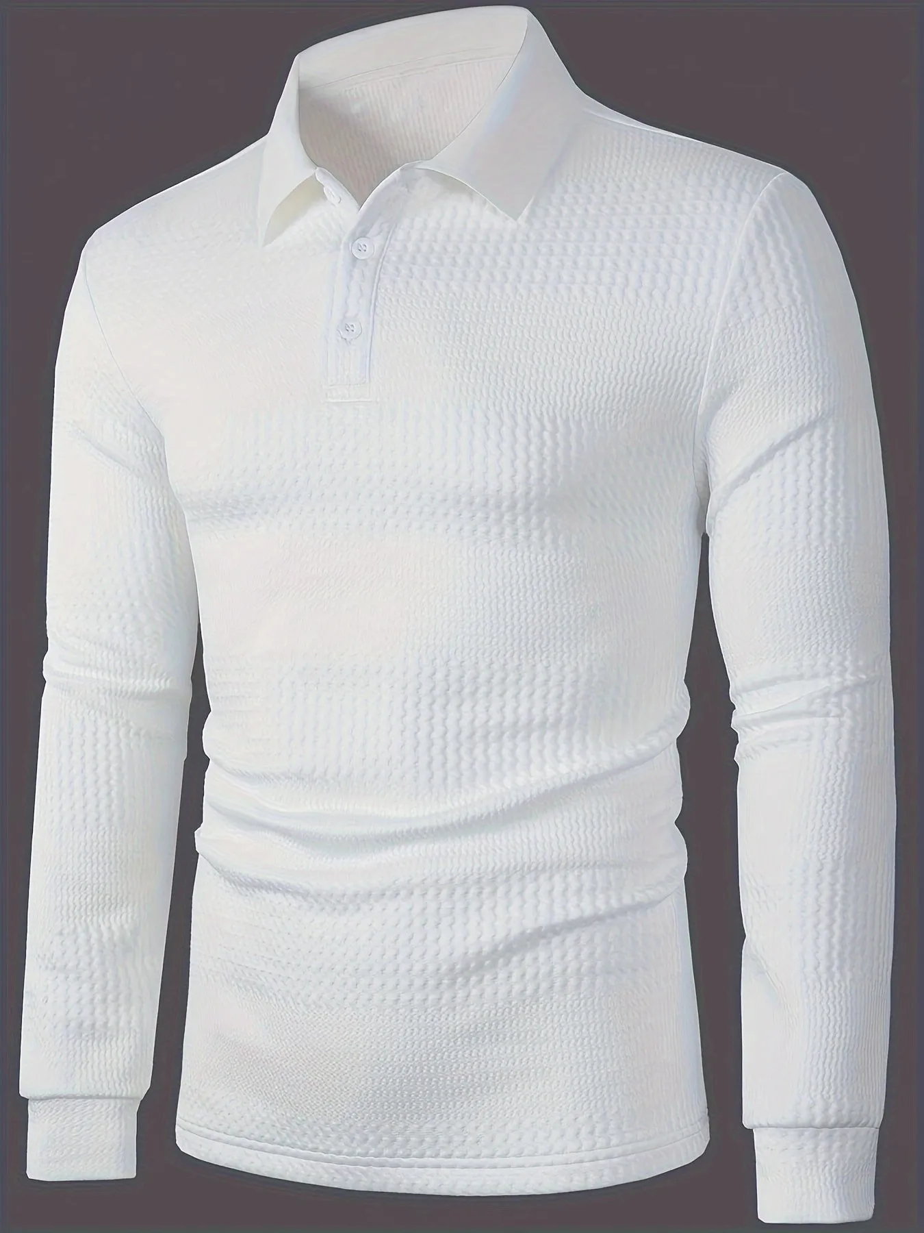 Men's Long Sleeve Knit Polo Shirt Casual – Richard