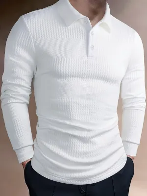 Men's Long Sleeve Knit Polo Shirt Casual – Richard