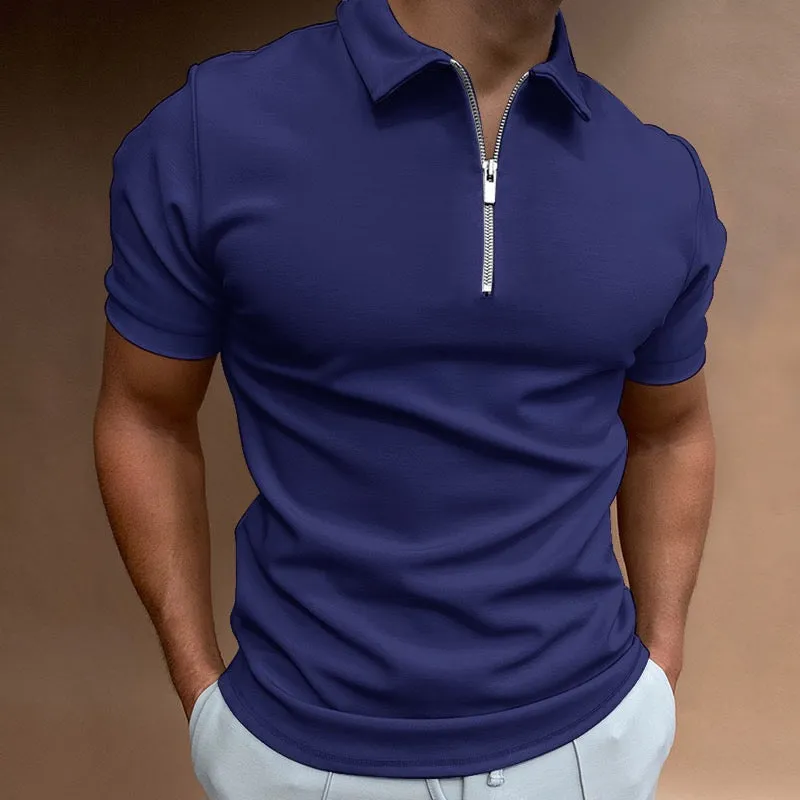 Men's Modern Half-Zip Short-Sleeve Polo Shirt