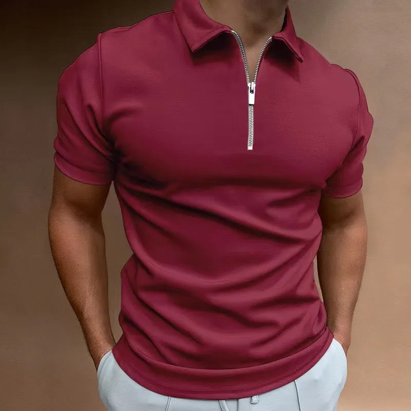 Men's Modern Half-Zip Short-Sleeve Polo Shirt
