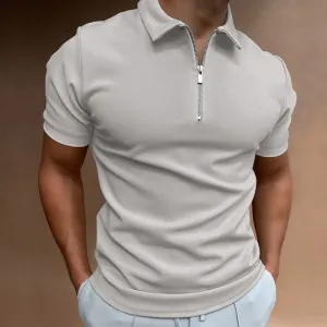 Men's Modern Half-Zip Short-Sleeve Polo Shirt