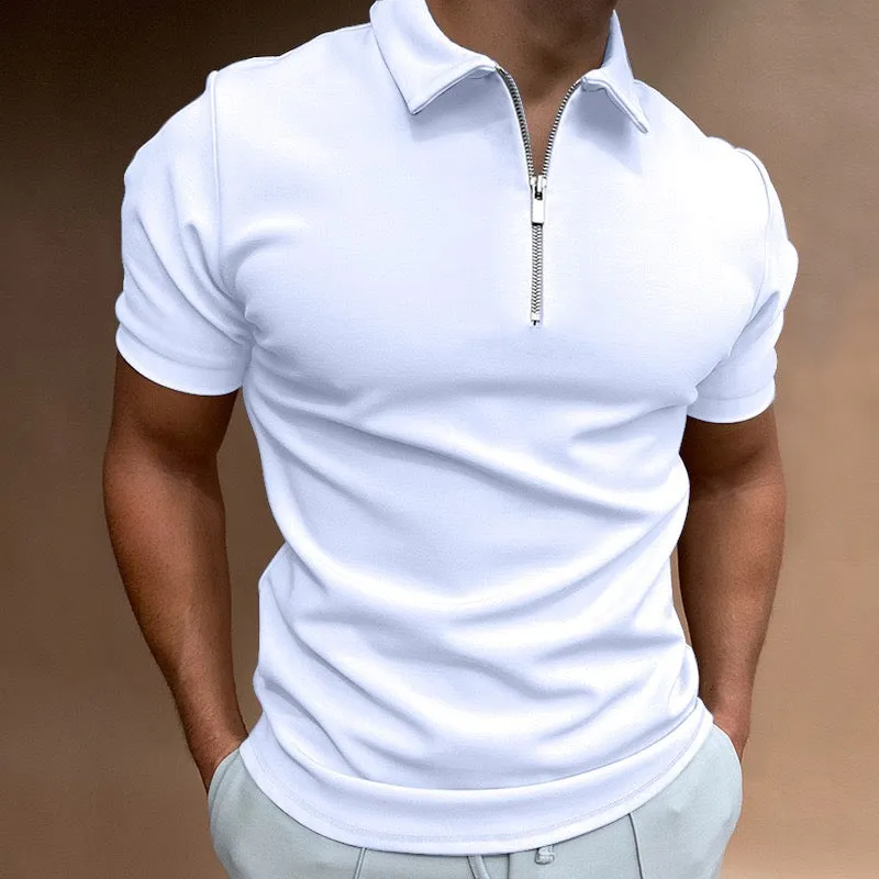 Men's Modern Half-Zip Short-Sleeve Polo Shirt