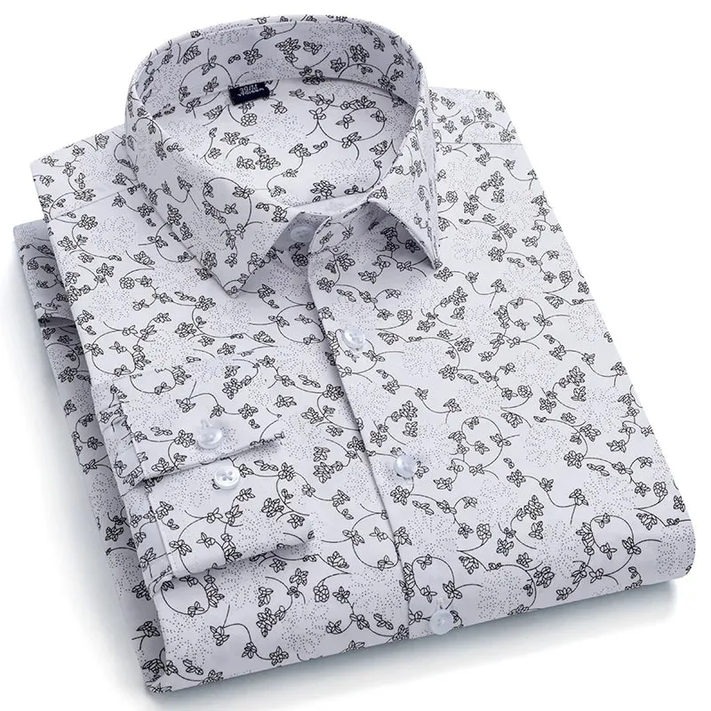 Men's Shirts Long Sleeve Slim Fit Ice Silk Non-iron Business Luxury Formal Social Dress Shirts Blouse Men Clothes
