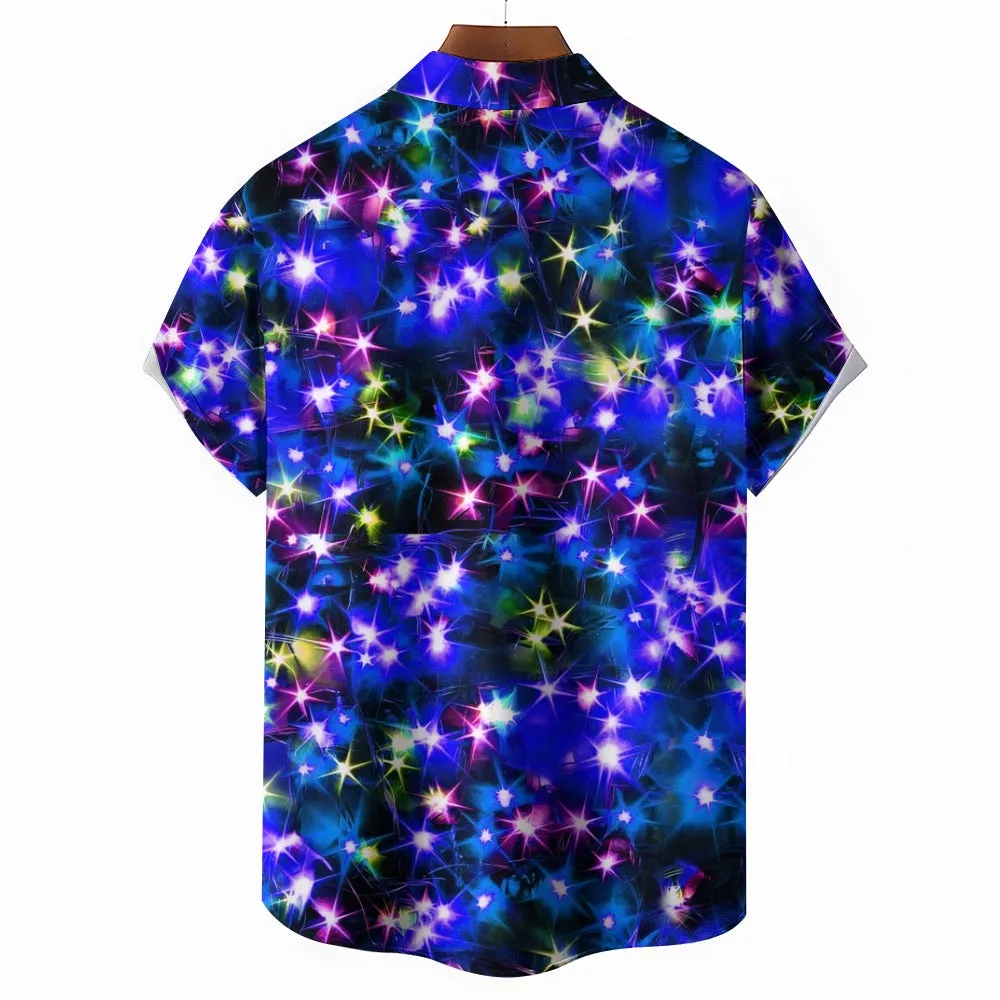 Men's String Light Print Short Sleeve Shirt 2310000675