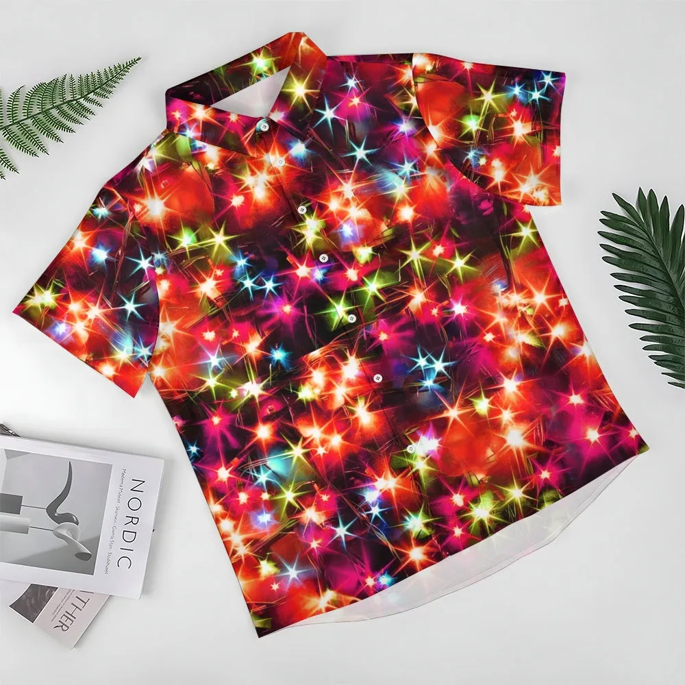 Men's String Light Print Short Sleeve Shirt 2310000675