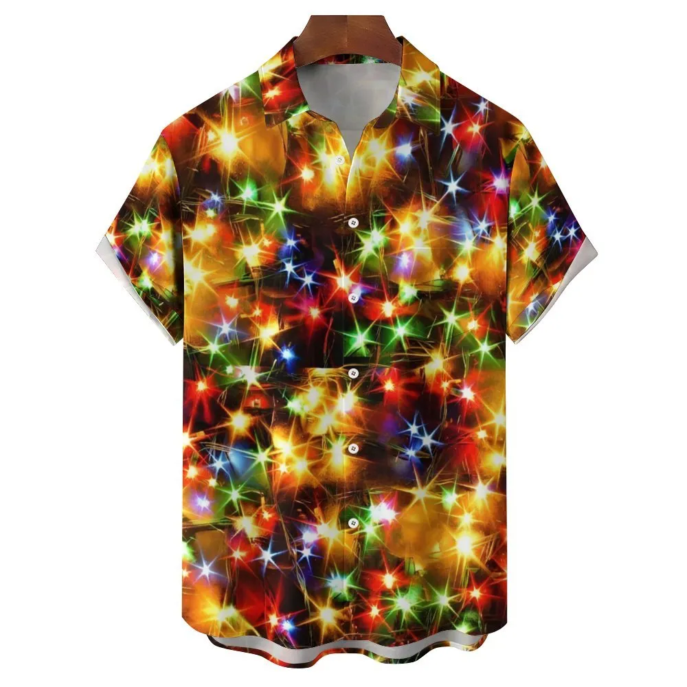 Men's String Light Print Short Sleeve Shirt 2310000675
