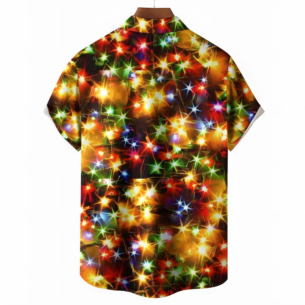 Men's String Light Print Short Sleeve Shirt 2310000675
