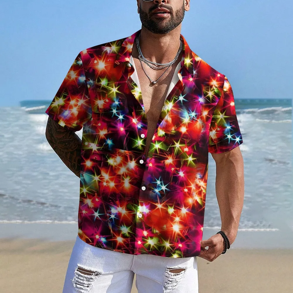 Men's String Light Print Short Sleeve Shirt 2310000675
