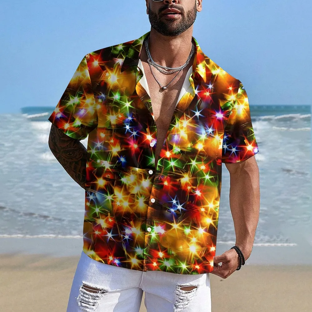 Men's String Light Print Short Sleeve Shirt 2310000675