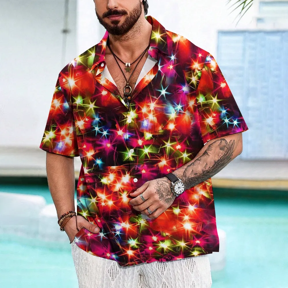 Men's String Light Print Short Sleeve Shirt 2310000675