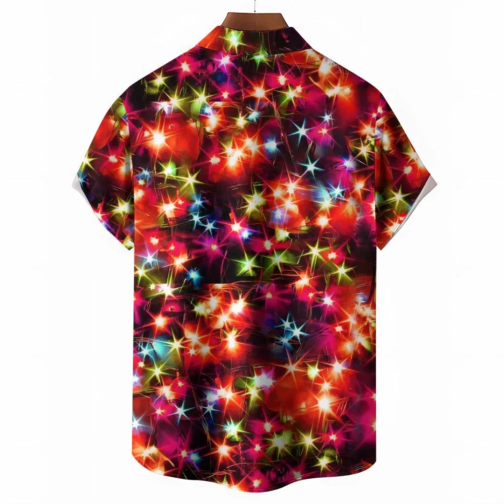 Men's String Light Print Short Sleeve Shirt 2310000675