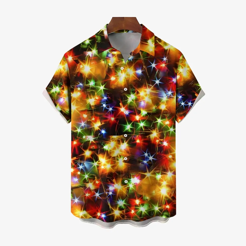 Men's String Light Print Short Sleeve Shirt 2310000675