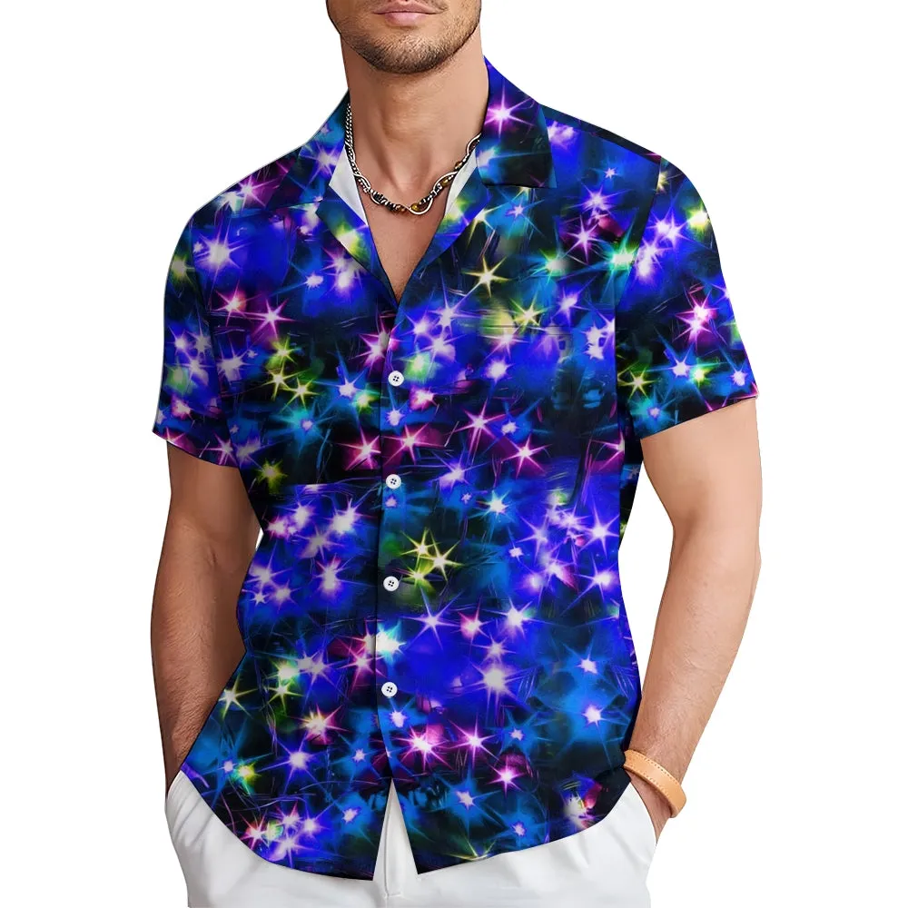 Men's String Light Print Short Sleeve Shirt 2310000675