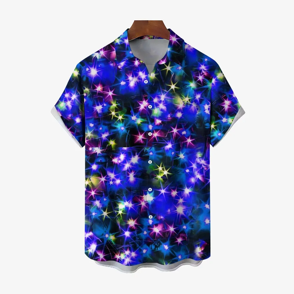 Men's String Light Print Short Sleeve Shirt 2310000675