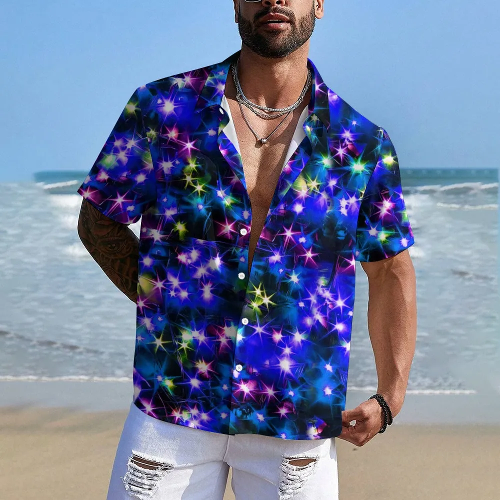 Men's String Light Print Short Sleeve Shirt 2310000675