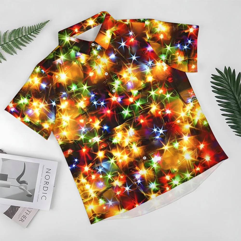 Men's String Light Print Short Sleeve Shirt 2310000675