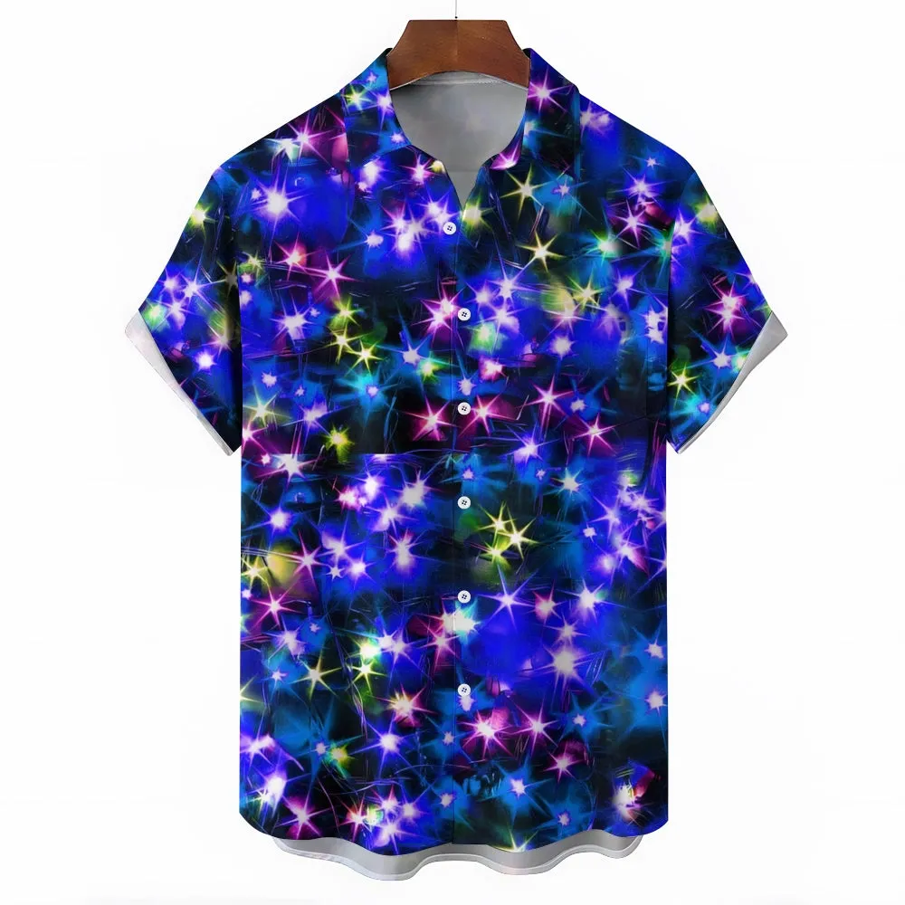 Men's String Light Print Short Sleeve Shirt 2310000675